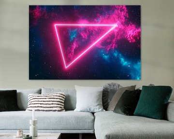 Lichtgevende driehoek in de ruimte van Poster Art Shop