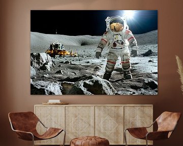 Astronaut op het maanoppervlak van Poster Art Shop