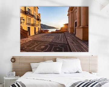 Church square in the old town centre of Menton in France by Werner Dieterich