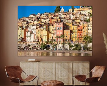 Picturesque old town of Menton on the Côte d'Azur - France by Werner Dieterich