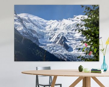 Mont-Blanc massief gezien vanuit Chamonix van Nicolas LEMAIRE