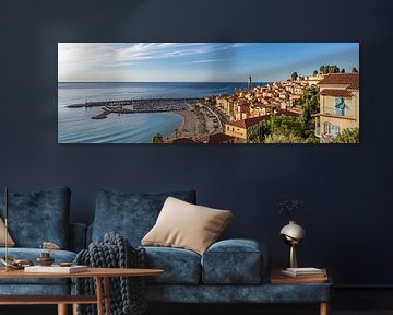 Panoramic photography Menton on the Côte d'Azur - France by Werner Dieterich