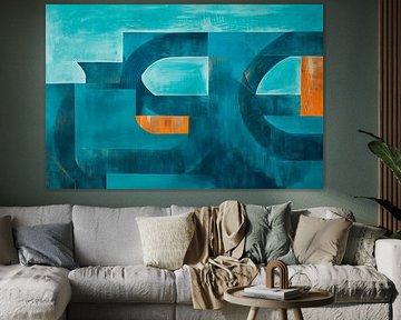 Abstract harmony - turquoise composition by Poster Art Shop
