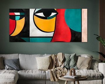 Moments of colourful splendour Geometric dreams in red Sym by Poster Art Shop