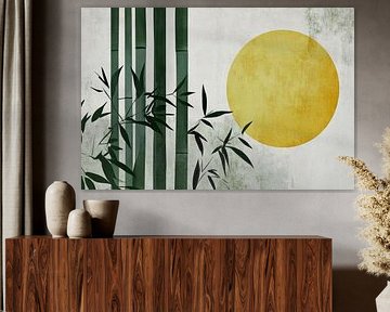 Bamboo in a golden ray of light by Poster Art Shop