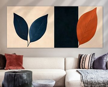 La magie des feuilles dans un jeu de couleurs sur Poster Art Shop