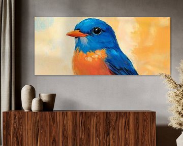 Blue dream - A bird portrait Sky shimmer - Colours by Poster Art Shop