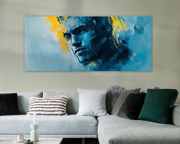 Blaues Licht – Porträt eines Jungen von Poster Art Shop