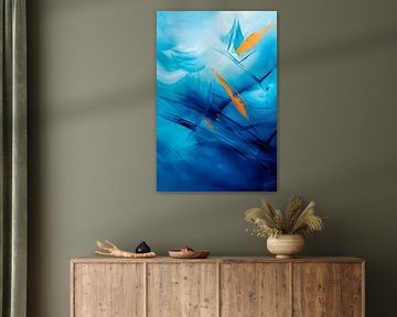 Blue sea of dreams - Abstract by Poster Art Shop