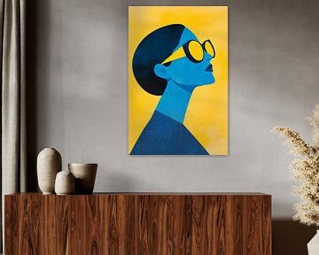 Blauw lichtspel - Stijlvol zicht Zonzicht - Elegantie van Poster Art Shop