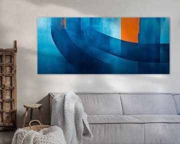 Blue light - Structure in the flow of colours - The essence of the by Poster Art Shop