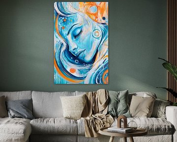 Pays de rêve bleu - visage de la sérénité sur Poster Art Shop