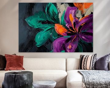 Bloeiende kleuren in de schemering Levendige bloemenpracht in jou van Poster Art Shop