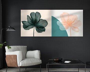 Blossoming contrasts - play of flowers Delicate shadows - colours by Poster Art Shop