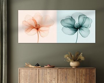 Blütenklänge der Zartheit  Farbenfrohe Duett-Melodie  Schatt von Poster Art Shop