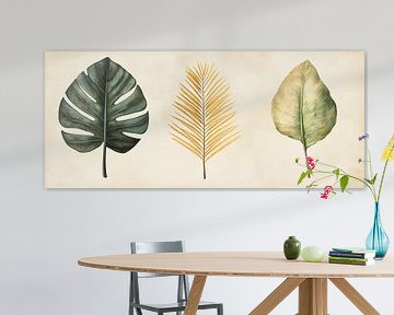 Bladeren dansen in zachte kleuren van Poster Art Shop