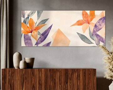 Flower magic in soft colours Living Botanika - Aquarel by Poster Art Shop