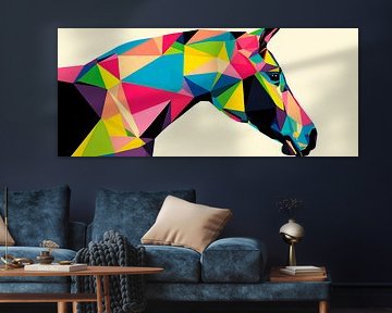 Coloré et sauvage - Cheval géométrique L'élégance des couleurs - sur Poster Art Shop