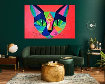 Colourful eyes of the fantasy cat by Poster Art Shop