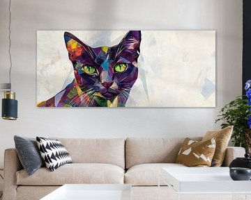 Colourful moments - Patterned cat by Poster Art Shop