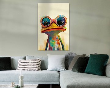 Kleurrijke bril - Vrolijke kikker van Poster Art Shop