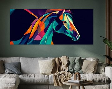Kleurrijke elegantie - paard in het licht van Poster Art Shop