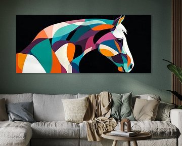 Colourful elegance - coloured horse profile by Poster Art Shop