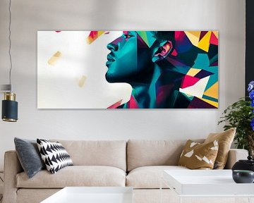 Colourful thoughts - Portrait in colours light and shadow - G by Poster Art Shop