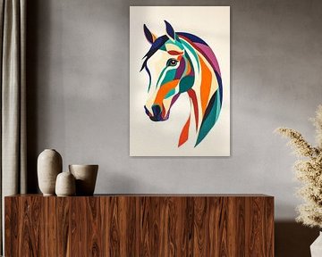 Colourful soul - Horse portrait художества by Poster Art Shop