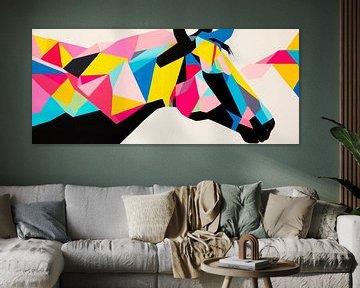 Kleurrijke symfonie - Paard in prisma van Poster Art Shop