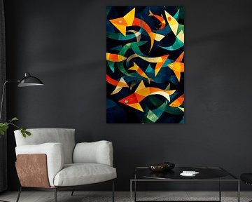 Bunte Strömung – Fischtraum im Blau von Poster Art Shop