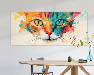 Colourful sea of eyes - Colourful cat by Poster Art Shop