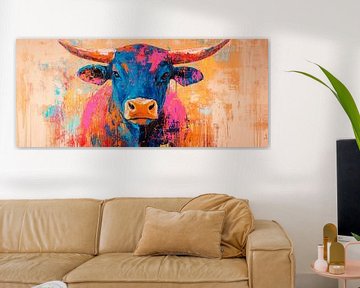 Kleurrijke trots - stier in beeld van Poster Art Shop