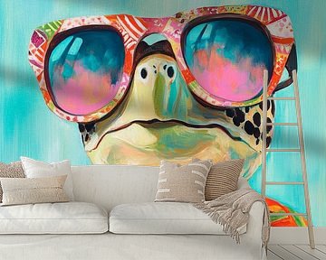 Cooler Blick – Sonnenbrille Schildkröte von Poster Art Shop