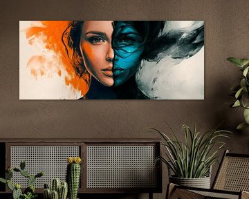 Duality of colours - A portrait by Poster Art Shop