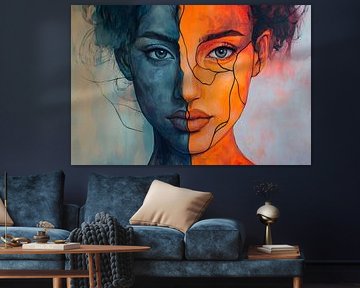 Duality of colours - face splitting by Poster Art Shop