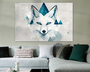 Eisiger Blick – geometrischer Fuchs von Poster Art Shop
