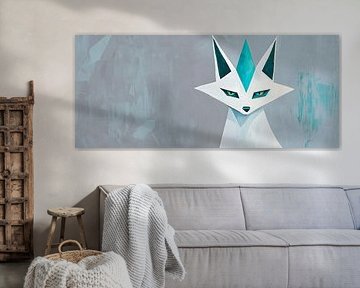 IJzige elegantie - Geometrische vos van Poster Art Shop