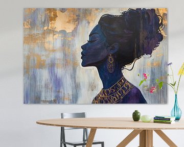 Elegance of shadows - Female silhouette by Poster Art Shop