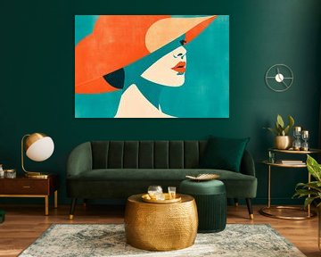 Elegance in the shade of hats Colourful silence of the lady Sc by Poster Art Shop