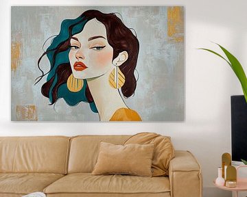 Elegance in colours - Portrait of a muse by Poster Art Shop