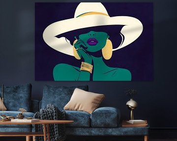 Elegance in shades of green - Stylish Muse Black Night - S by Poster Art Shop