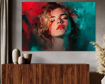 Emotional portrait painting with colours by Poster Art Shop