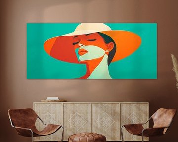Elegance in soft colours Summer dream under the hat Silent S by Poster Art Shop