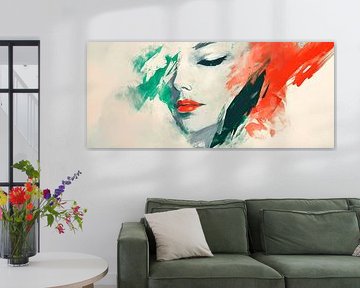 Colour of passion - facial play Harmony in red and by Poster Art Shop