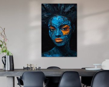 Colours of the soul - Portrait in blue by Poster Art Shop
