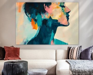 Couleurs de l'être - Profil de femme sur Poster Art Shop