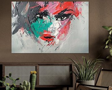 Couleurs de la vie - Portrait d'un visage sur Poster Art Shop