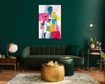 Colourful and shapeless - Modern figuration Living lines by Poster Art Shop