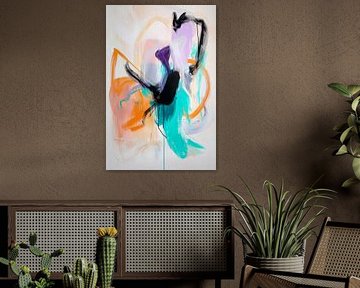 Colourful abstraction - emotional dance Lively currents by Poster Art Shop